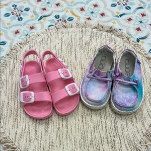 Colorful Kids Sandals and Slip-On Shoes Size 7